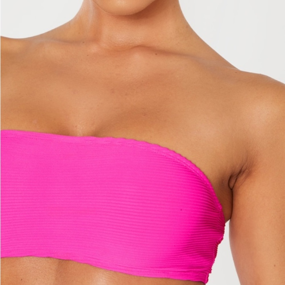 PrettyLittleThing Ribbed Bandeau Bikini Set - Picture 5 of 8